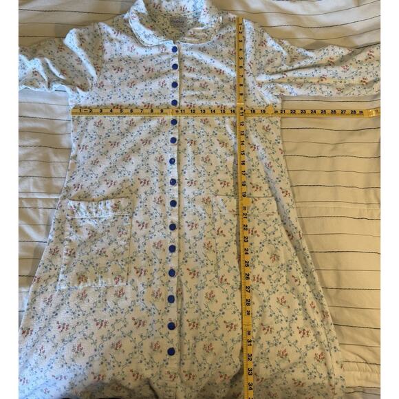 LANZ OF SALZBURG | Women’s Flannel Nightgown Floral Button 100% Cotton- Large - Picture 6 of 7